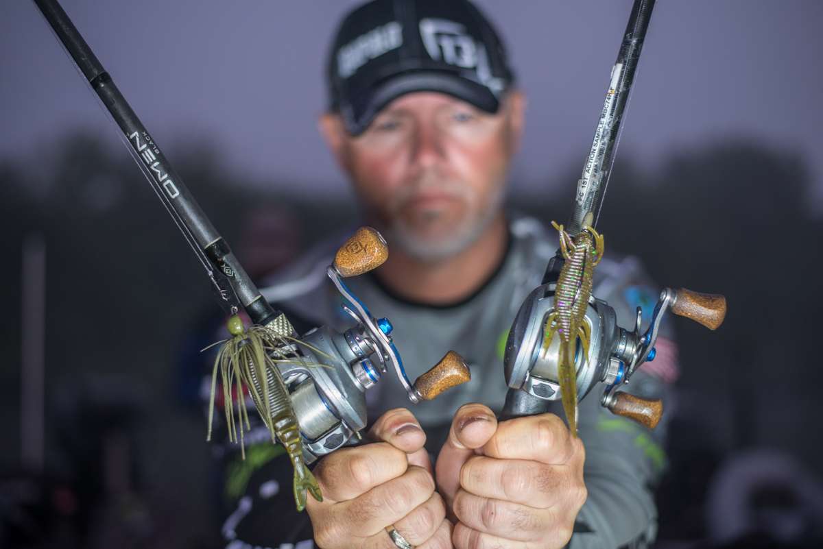 <b>Dave Lefebre</b><br>
The sixth-place finisher switched things up. He used a 1/4-ounce Terminator Swim Jig and matching soft plastic trailer. Added to the mix was a 3/8-ounce ChatterBait with a 4-inch Yamamoto Zako trailer. Alternatively, he used a 4.75-inch Yamamoto Sanshouo Salamander rigged to a 5/0 Gamakatsu SuperLine Offset EWG hook. He completed the rig with VMC Tungsten Weights in 1/16 and 1/8 ounce sizes.