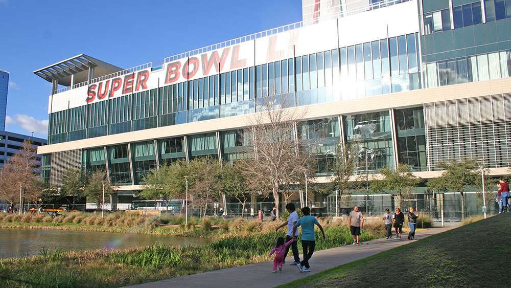 The George R. Brown Convention Center was a big part of the Super Bowl LI, but will quickly be transformed to the âgo-toâ place in downtown Houston as it becomes the ready for the Bassmaster Exposition, the place to meet the pros and see new fishing equipment.
