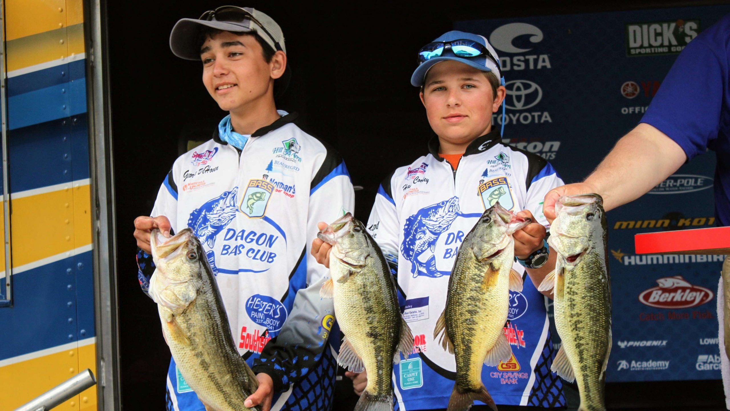 George Dehoven II and Hagen Cooley of DeRidder (La.) High placed
  11th with a 17-4 limit of five bass.
