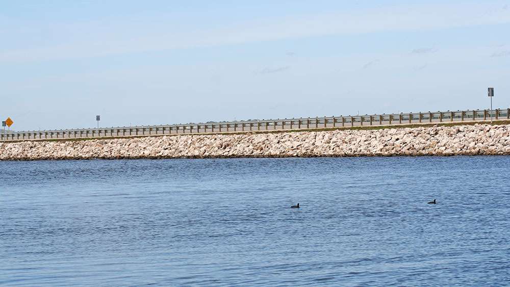 The riprap rock lining the approaches to bridge have been found to produce the larger bass from Lake Conroe.