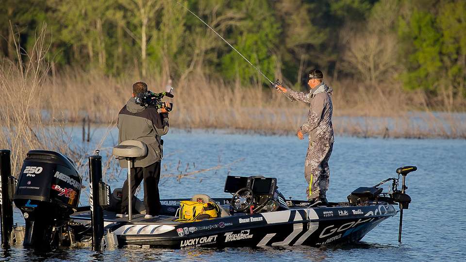 More photos of tournament leader Brent Ehrler on Day 2 at the 2017 GEICO Bassmaster Classic presented by DICK'S Sporting Goods.