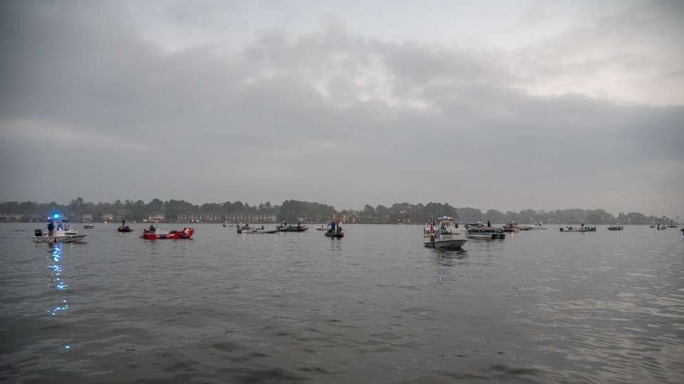 There was plenty of spectator boats on hand.  After takeoff they will disperse and follow their favorite angler.