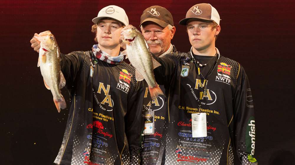 North Augusta Fishing Team from South Carolina had two fish for 6 pounds 2 ounces. Kyler McKie and Michael Burch.