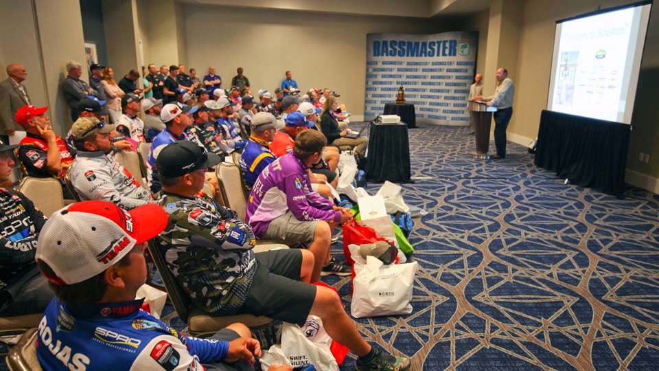 ...as B.A.S.S. CEO Bruce Akin congratulates them for qualifying for the 2017 Bassmaster Classic presented by DICK'S Sporting Goods. 
