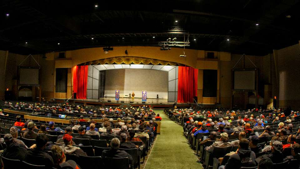 The final tournament briefing was held in the massive Welk Theatre here in Branson, MO. 