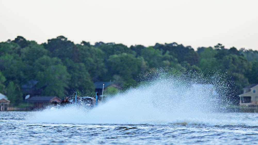 He turns his rig into the bay where he enjoyed an early flurry of action yesterday morning. 