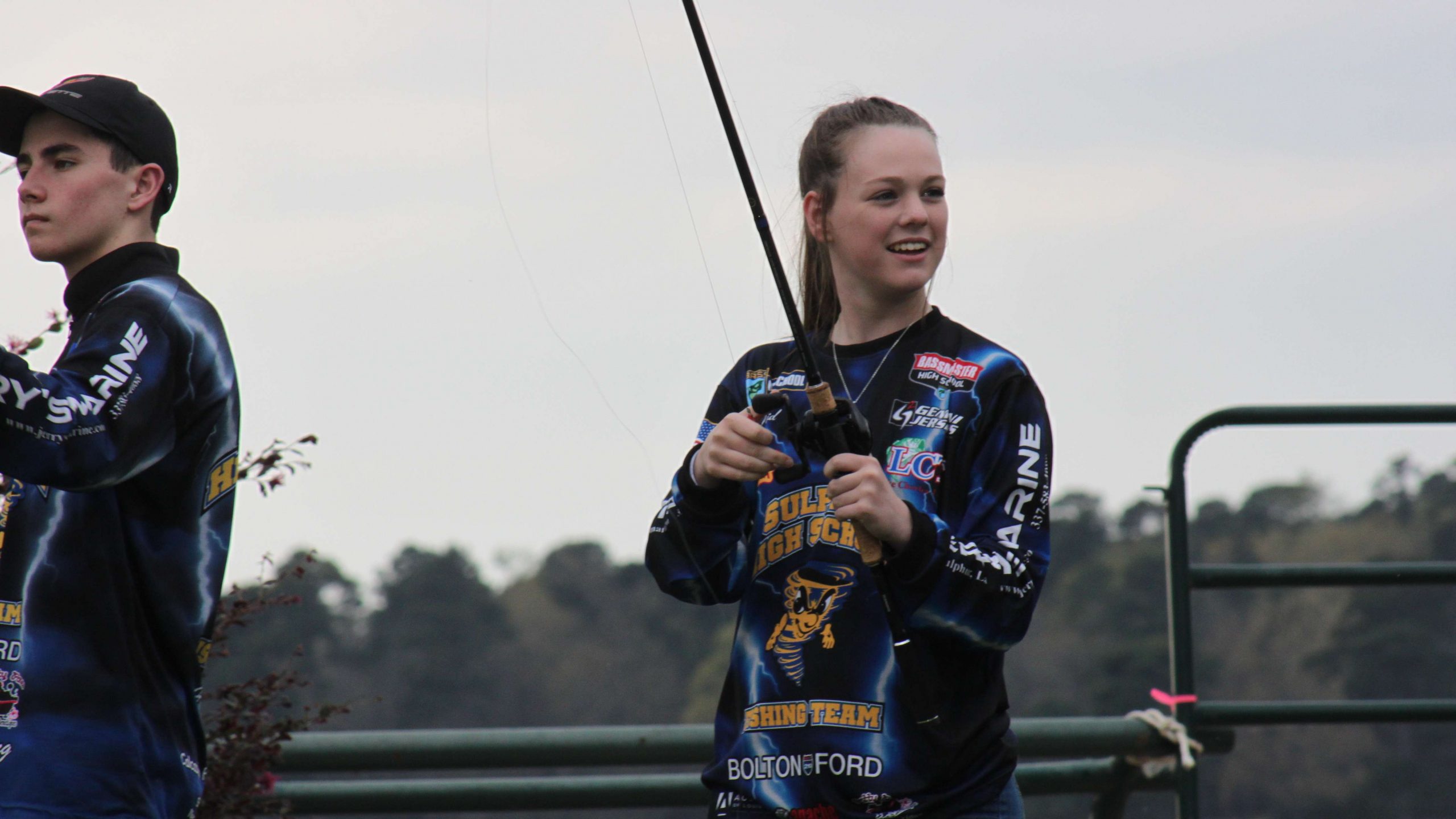  Lyla David of Sulphur High represents a growing number of
female anglers on the high school series.