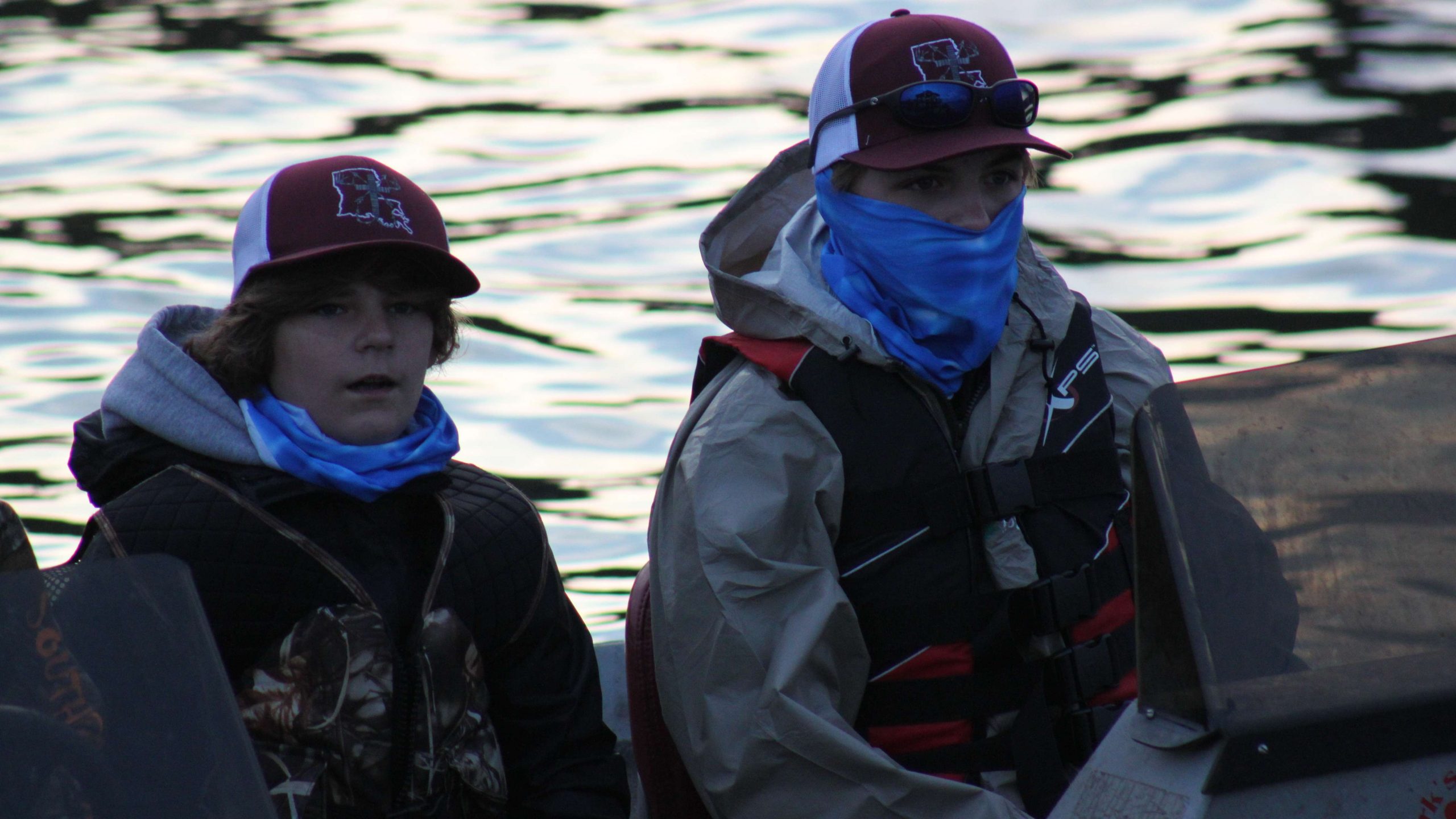 Logan Guy and Micah Hubbard get ready to shoot out into the morning.
