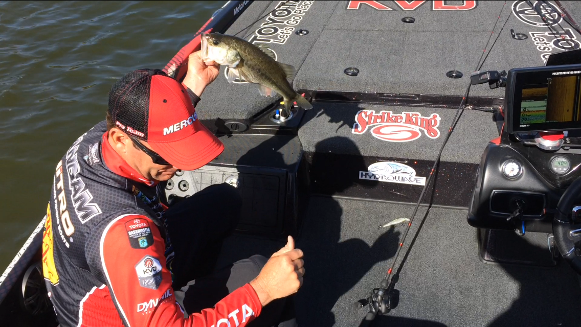 After a long fight VanDam put No. 2 in the boat. Tough day so far, but he keeps grinding.