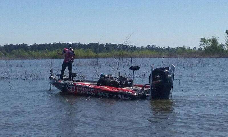 Iaconelli came into the same cove, crowd in tow and asked if he could share the water. Darrell Ocamica looked at me and said 