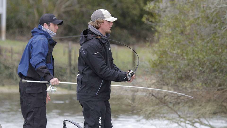 Jake Smith and Larry Partain of Wallace State were fishing down the bank nearby.
