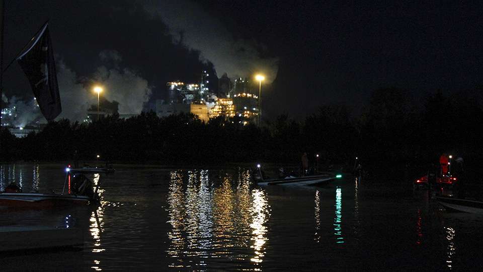 The paper mill lit up the background as teams launched.