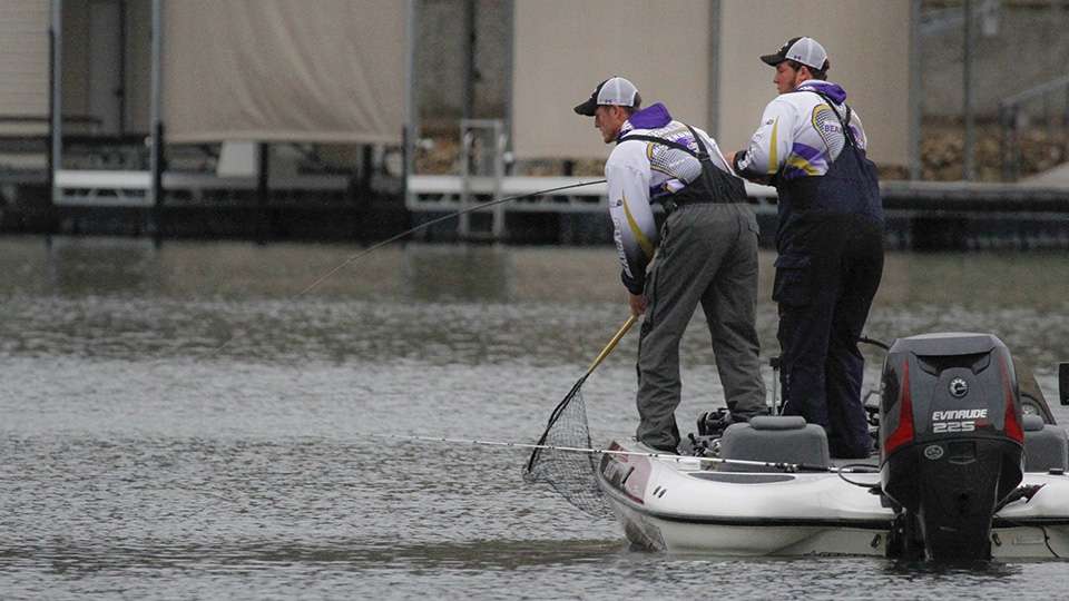 I started Day 2 of the Carhartt Bassmaster College Series Midwest Regional presented by Bass Pro Shops following the leaders from McKendree University.