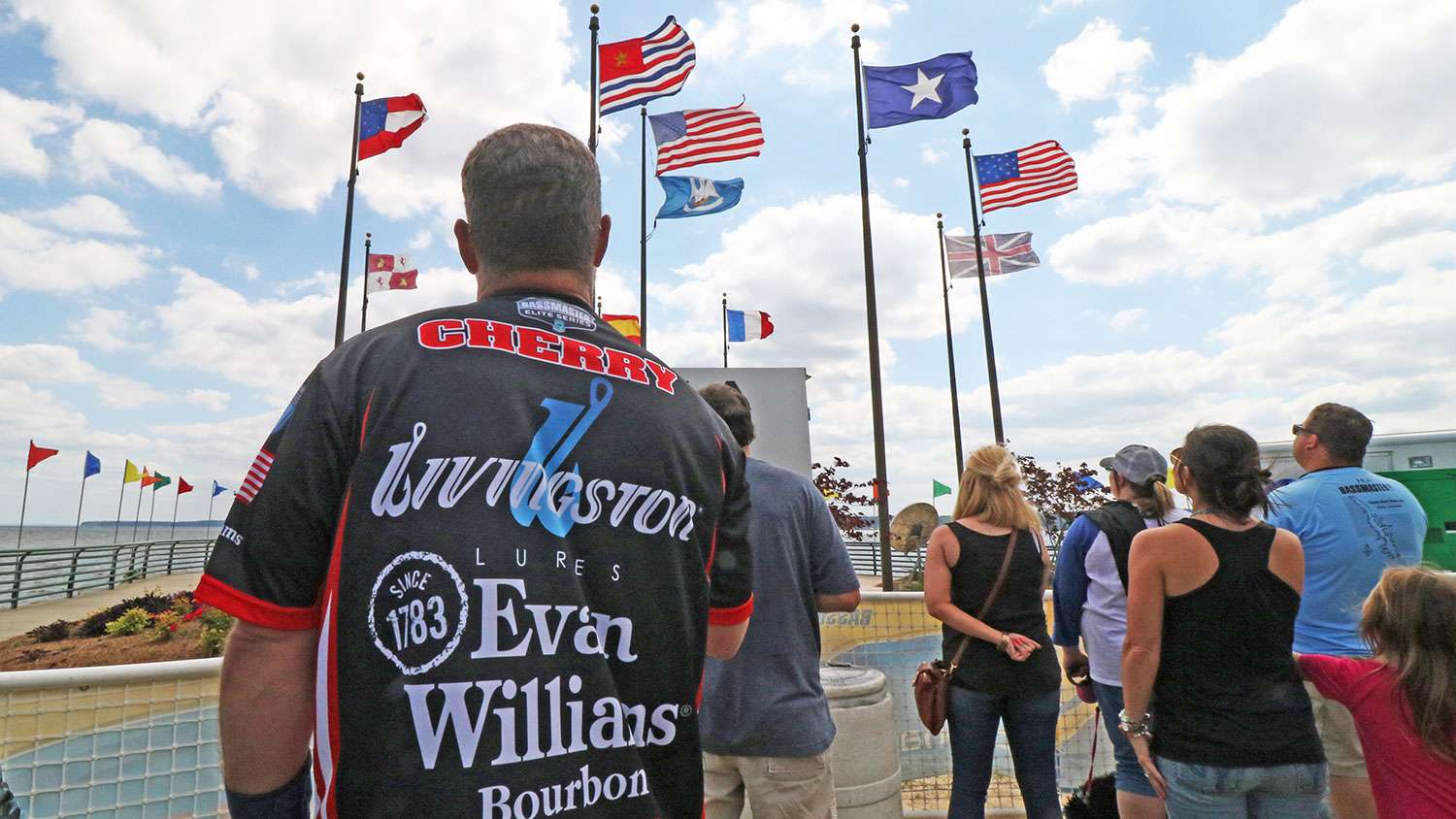 Every B.A.S.S. weigh-in begins the same every day. That is by honoring the nation and paying respect for fellow anglersâand othersâwho serve the country. âI have tremendous respect for what they do, and know a lot of those folks are bass fishermen, wishing they could be here now on the lake.â 

