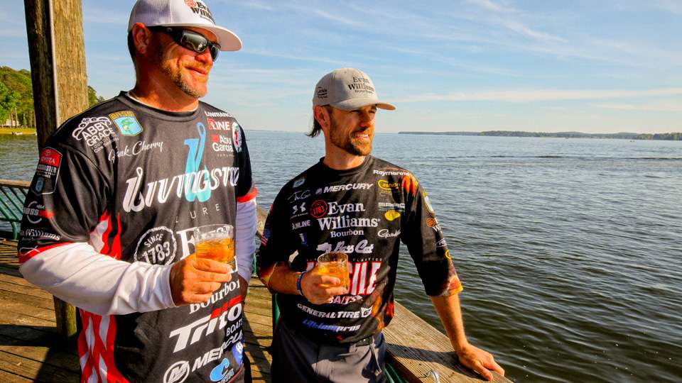 Crews and Cherry toast to Toledo Bend, their accomplishments of the week, and to jobs that combine the better of two worlds. Fishing and competing. 
