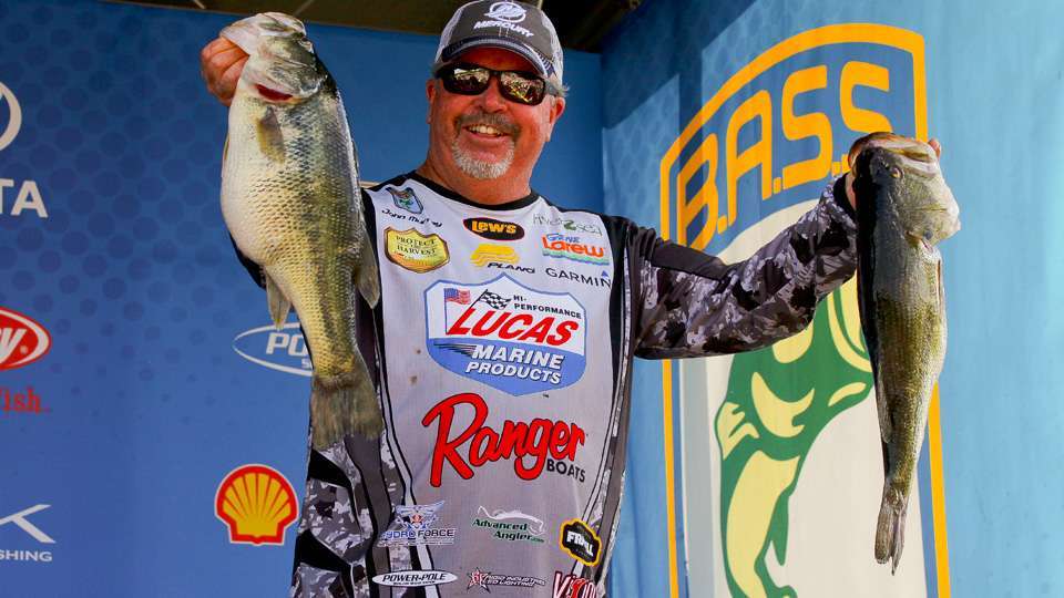 Toledo Bend and big bass go together. Just ask John Murray. He won the tournament with 77 pounds, 10 ounces, fishing around a textbook transition area between deep water and spawning areas. 
