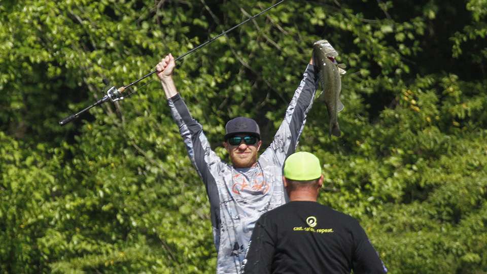 Normally, the calling card for catching bass on Chick is cranking the ledges of the Tennessee River fishery. It was too soon for that, and as a result the spinning tackle came out. 
