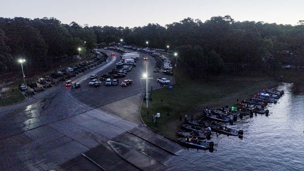 Go high above Toledo Bend on the first day of the Bassmaster Elite at Toledo Bend presented by Econo Lodge. 