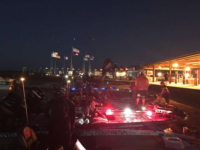 The wind is blowing and the boys are getting ready to bust them today!    <br><br> <i>Looking for more on-the-water action from the marshals?  Check out the <b><a href=https://www.bassmaster.com/slideshow/marshals-day-1-toledo-bend target=