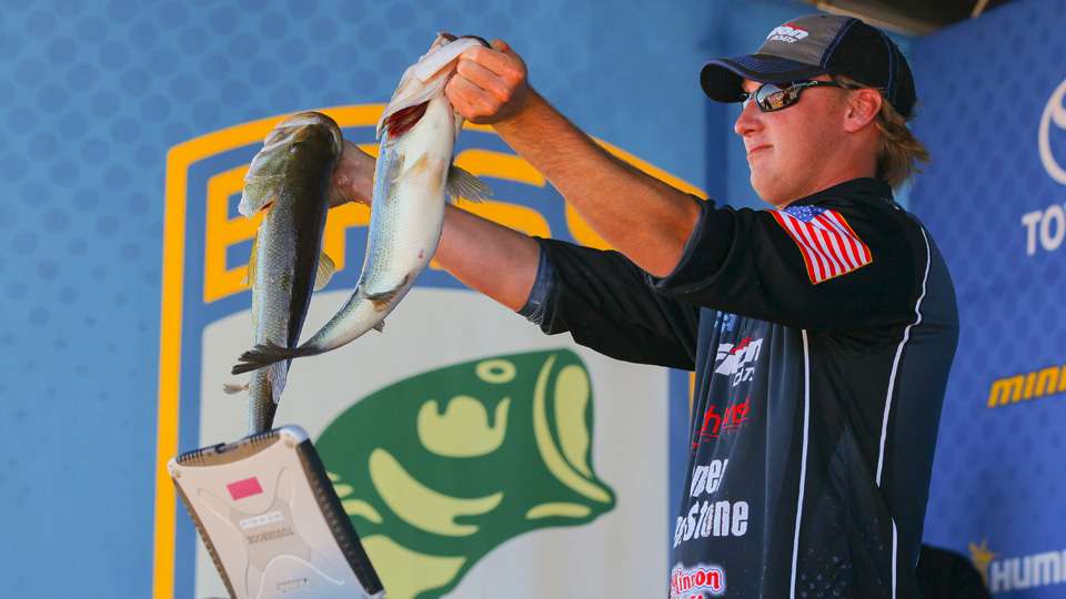He had two kicker fish that helped him finish with a total of 19 pounds, 12 ounces. 