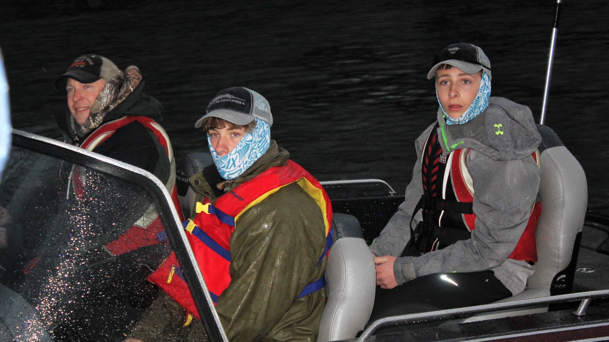 The Everest (Wisc.) Bass Club team of Karson Knetter and Evan Marcell roll through the start.