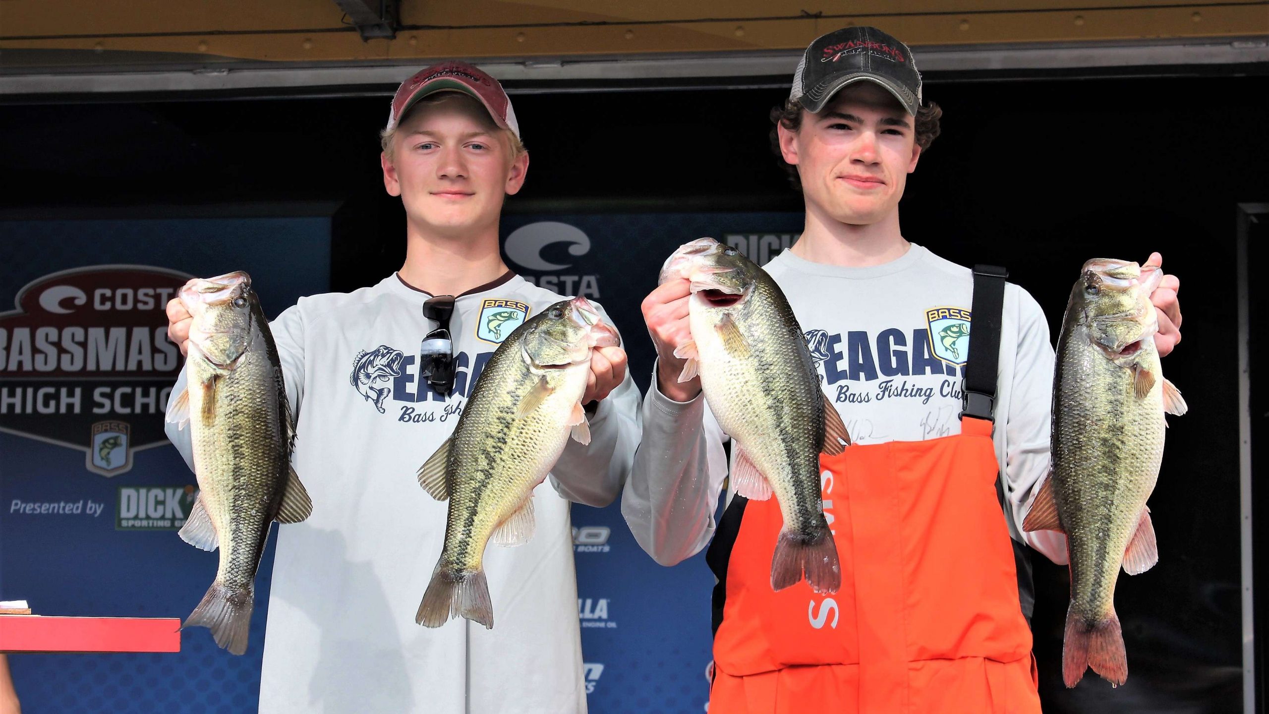  Brian Linder and Nathan Thompson of Eagan (Minn.) High weighed 13-13 which at the time was good for a tie with Fletcher and White. The Minnesota boys took the hot seat because they caught five bass, while Fletcher and White had to vacate the spot because they only caught four.