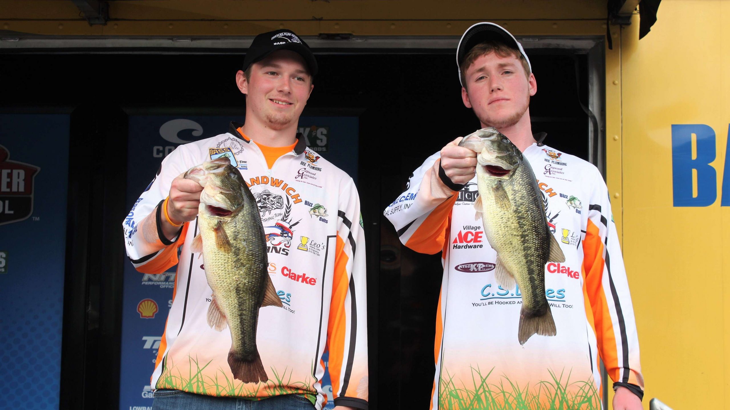  Chris Thompson and Matt Reimer hold some nice bass. They placed 16th with 8-15.