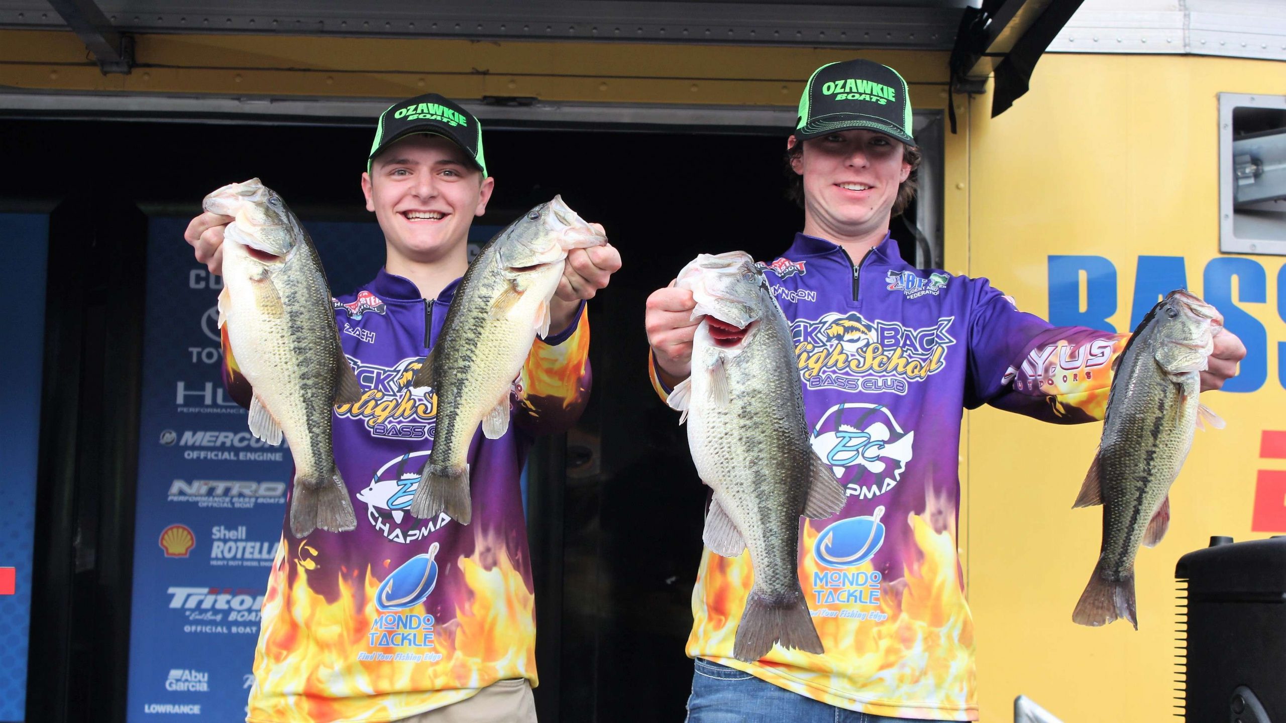 And right behind them come teammates Zach Vielhauer and Remington Wagner who wound up finishing second with five bass weighing 14-7.
