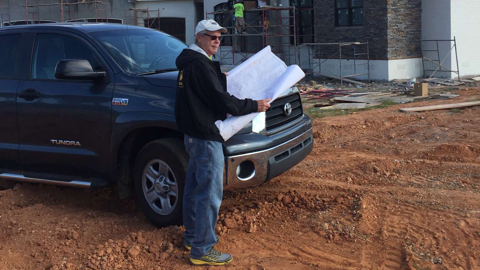 While his Toyota Sequoia joins him on the tournament trail, George's Tundra works with him on the job site. He uses it to pull heavy machinery like his 5,500 pound bobcat. 