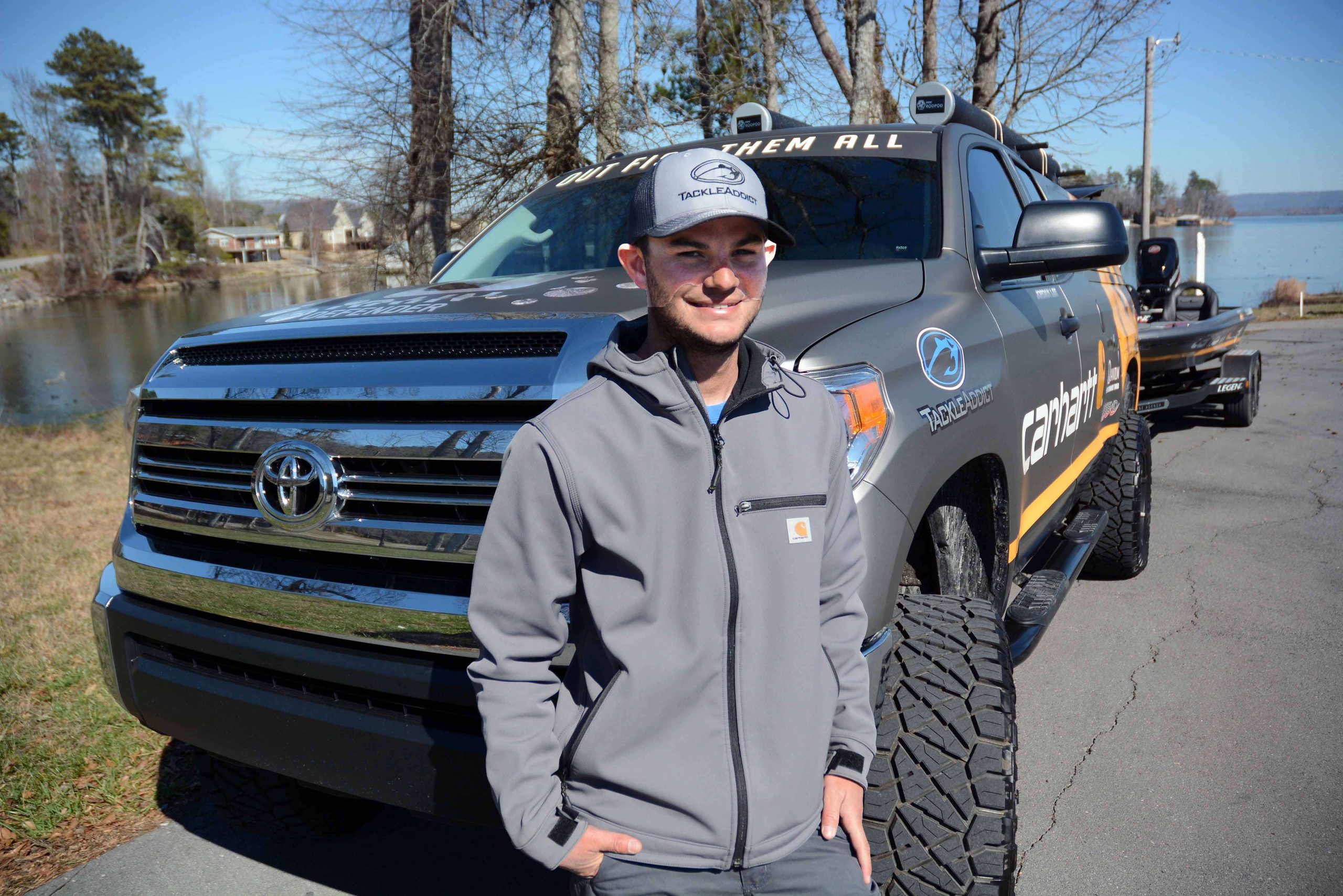 Jordan also had Britt Meyers' customization company add a 6-inch lift kit, 20-inch Fuel Off Road Wheels, heated seats, and a A.R.E. Rod Pod and Truck Cap.