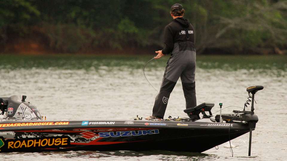 Second-year Elite Series pro John Hunter was the first angler I found on Thursday.