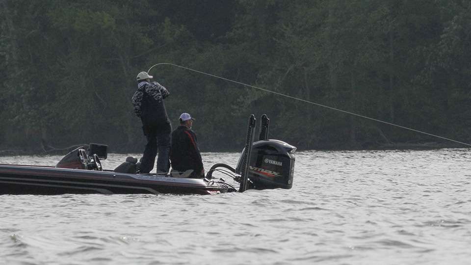Co-angler Roy Hurst was hooked up as I ran down the lake so I stopped to watch the action unfold.