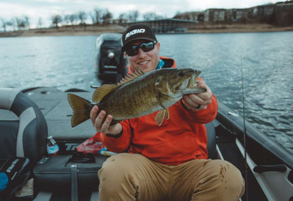 Like this healthy Table Rock Lake Smallmouth. Unfortunately for Mitch, these fish disappeared during the tournament, as smallmouth are known to do. 