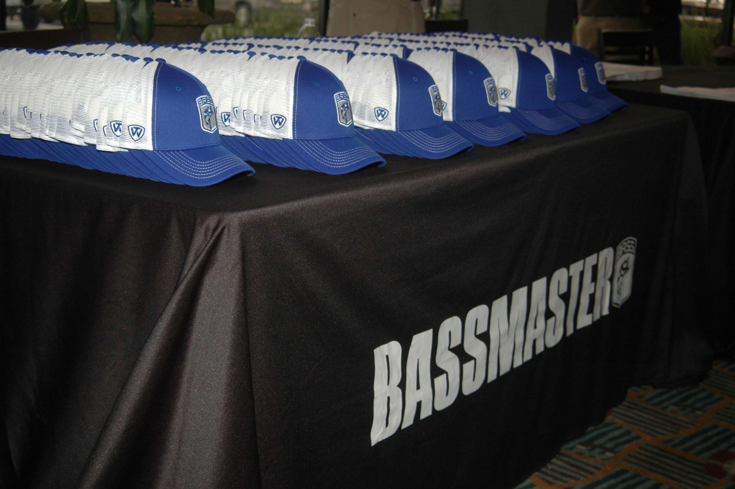 Bassmaster hats were also free to the college anglers during registration.