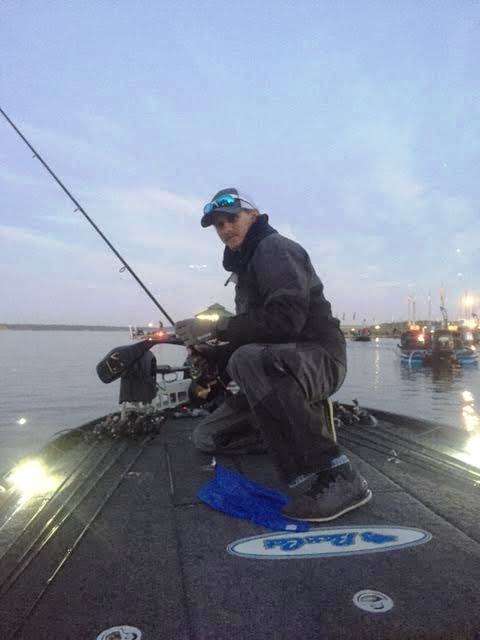 Jay Brainard getting ready to wac'm on Day 2 at Toledo Bend.