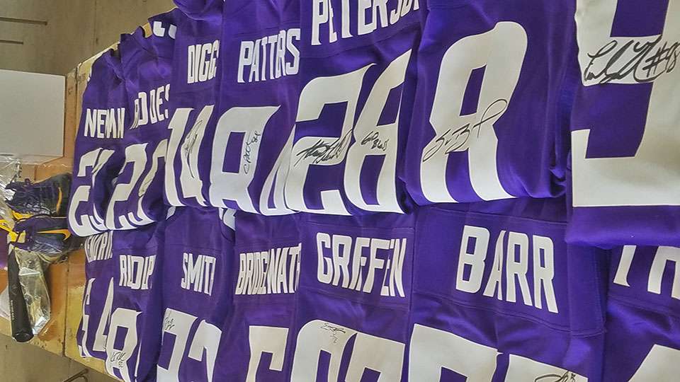 Anyone who ever wanted to own a signed Vikings jersey was in luck.