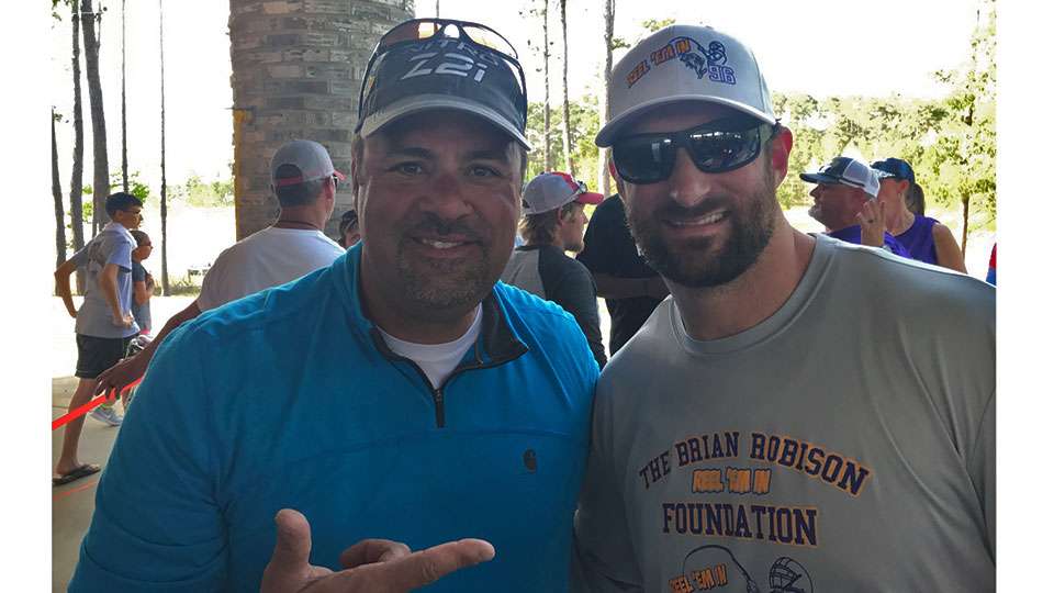Mark Zona with the guy who organized it all, Brian Robison of the Minnesota Vikings.