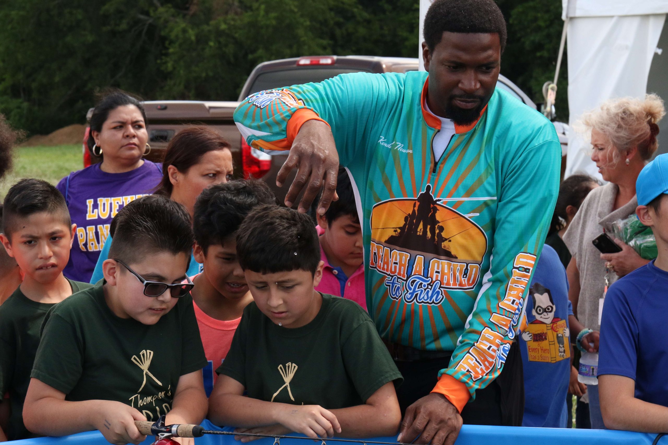 Newson, who played NFL football for the Miami Dolphins, now dedicates his fishing time to teaching others how to fish, enjoy the sport, and share it with family and friends. 