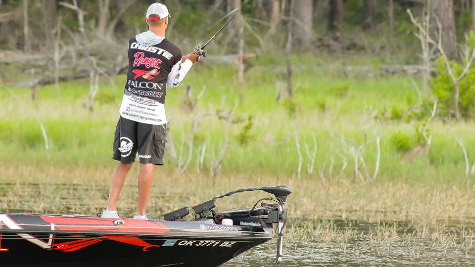 Follow along with Jason Christie as he gets to work on Day 1 of the Toyota Bassmaster Texas Fest benefiting the Texas Parks and Wildlife Department.
