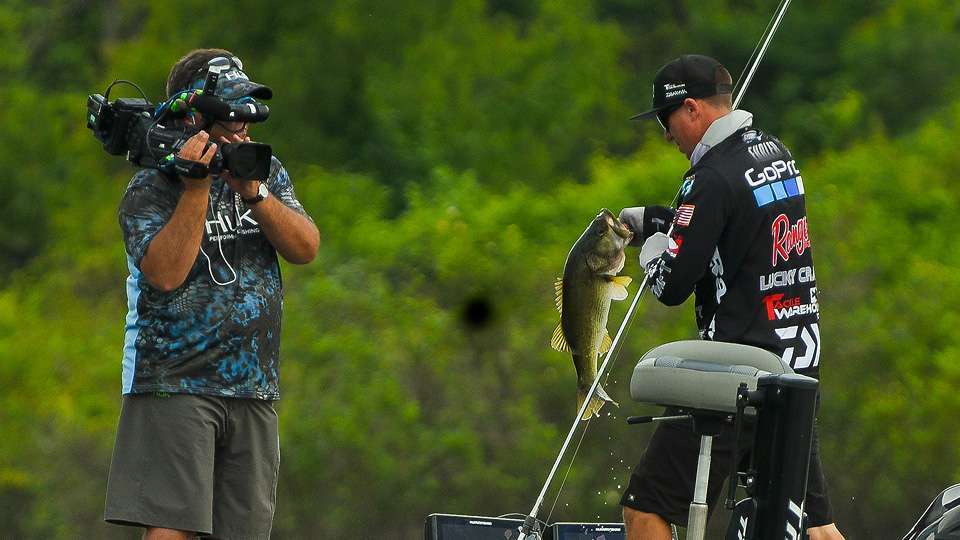 Brent Ehrler caught 25-6 the first day with a 9-1 big fish and a 7-2 anchoring his limit good for the lead on Day 1.