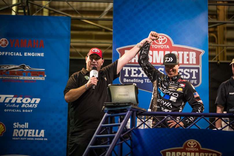 Ehrler's fish leads the Big Bass, which will earn one lucky angler a $50,000 Toyota Tundra.