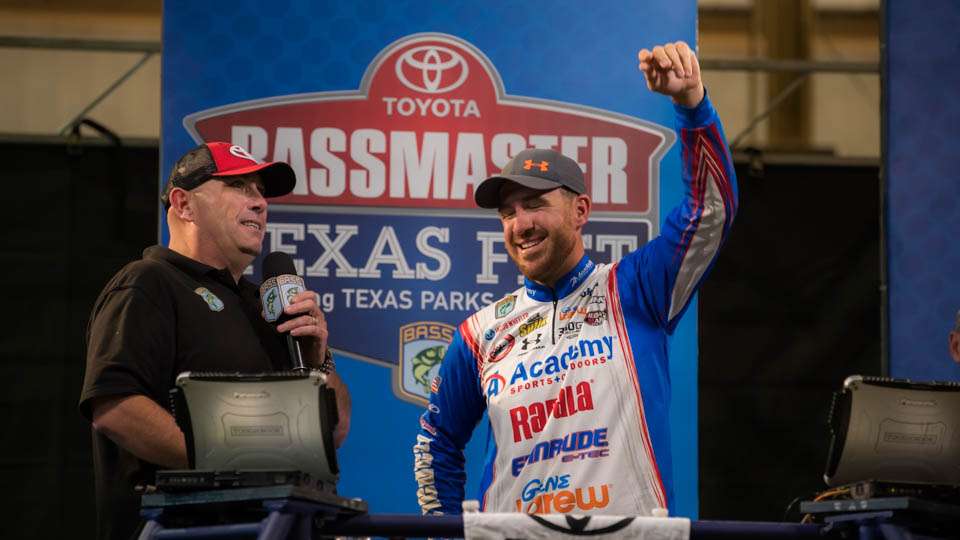 The first-year angler, who won the season opener, took third with 83-15.