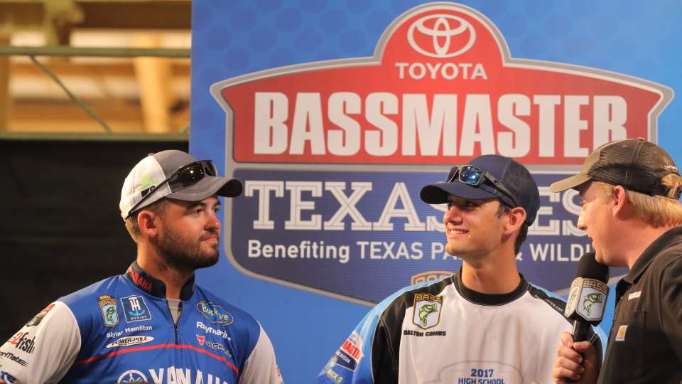 Hamilton and Combs weighed in 10-3, with a 5-pound, 13-ounce bass to anchor their total.