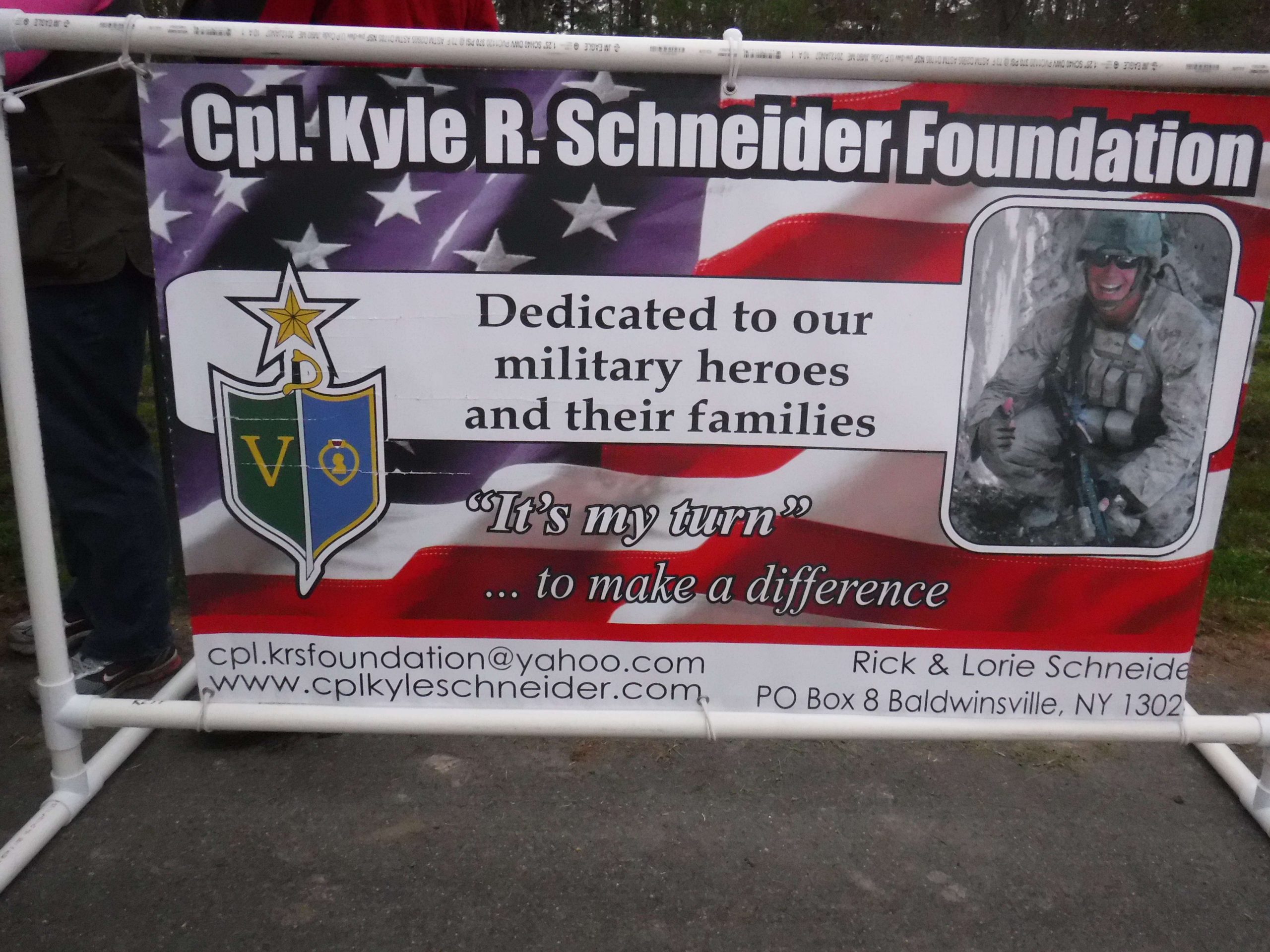 Cpl. Kyle Scheneider Foundation plays a very important part in todayâs activities