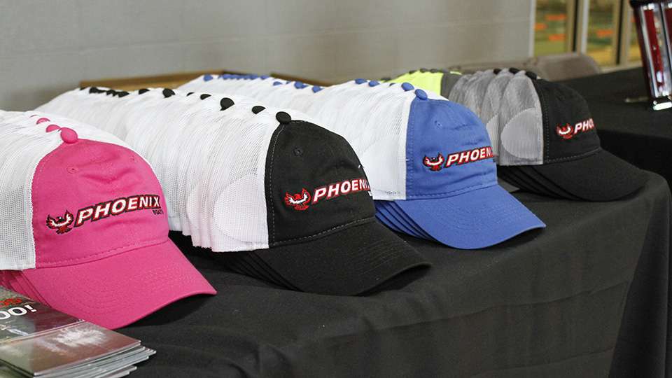 Phoenix Boats supplied hats for anglers to wear on their next fishing trip as well.