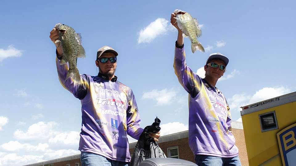 Ryan Winchester and Tyler Black show off some smallmouth.