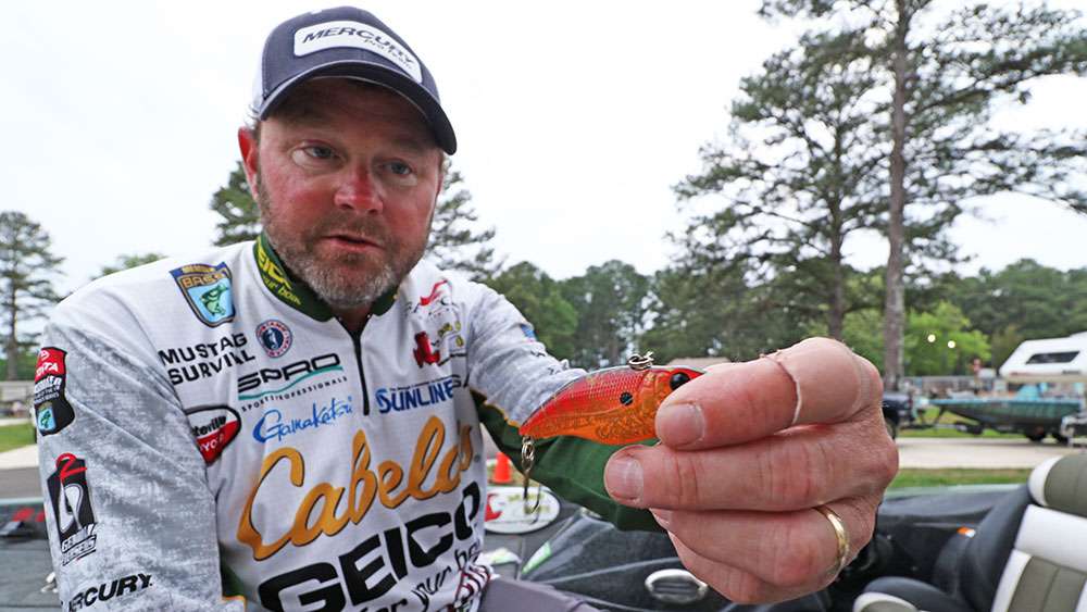 And a lipless crankbait. This is one of his favorite springtime presentations, but it can also play all year long. He keeps a healthy supply within arm's reach at all times. 