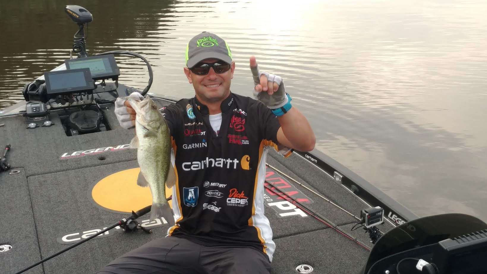 After five casts and Matt Lee is on the board with a keeper.