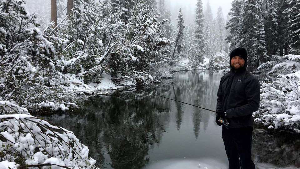 Justin Lucas headed home to California and experienced a white June as he hit the mountains and here chases trout. A week earlier he held a Onesie with âLittle Fishing Dudeâ written across the chest to announce wife BreeAnna is due to deliver their first child in November. He posted it with âWatch out Elite Series!â and #pumpeditisaboy.