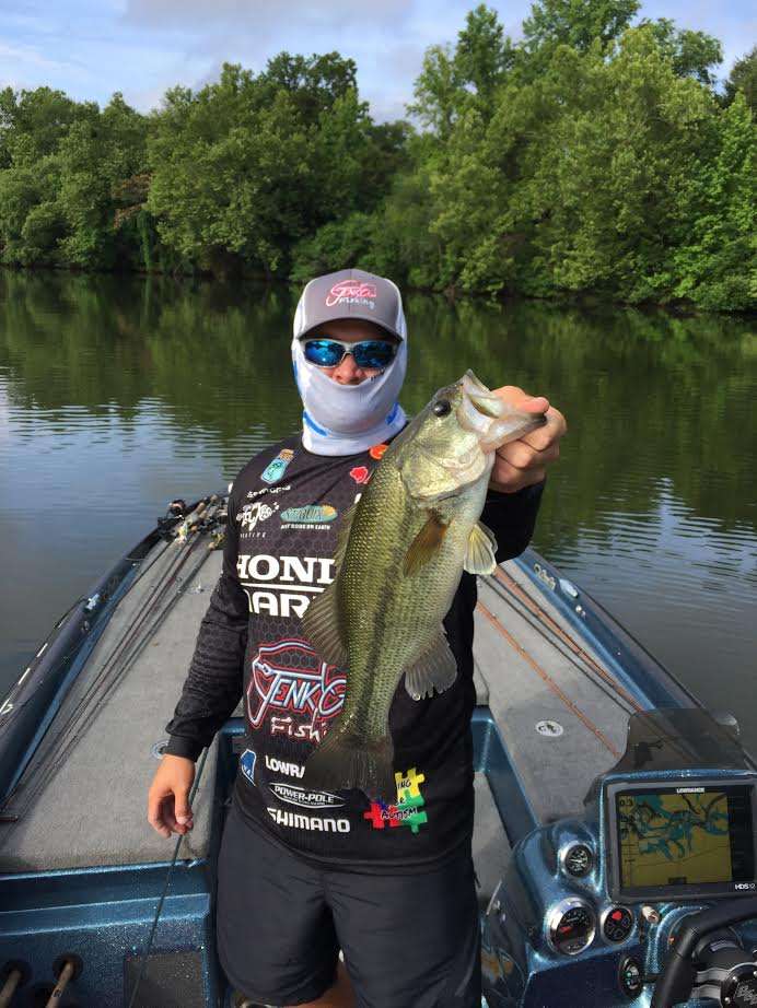Jesse Wiggins first bass for 2-pounds.